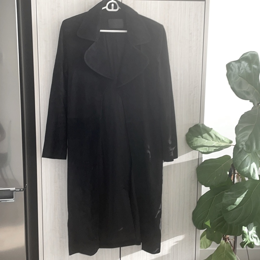 Suede duster jacket